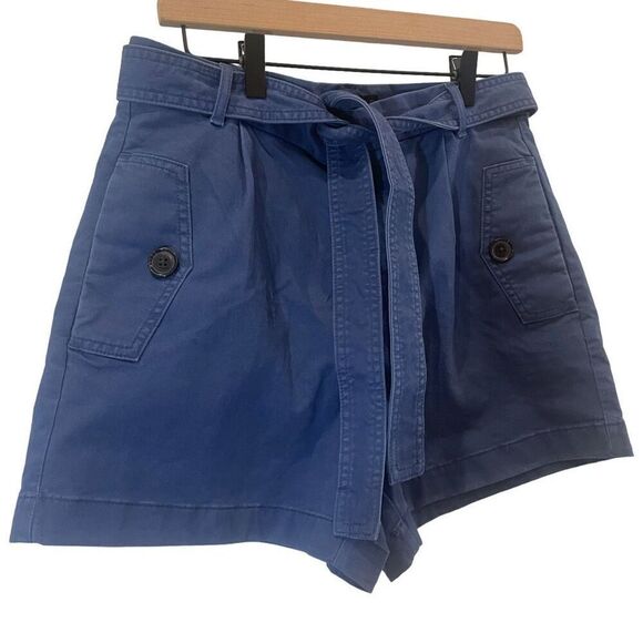 NWT Banana Republic Navy Blue Authentic Chino Nautical Tie Waist Shorts Size 8 - Picture 2 of 8